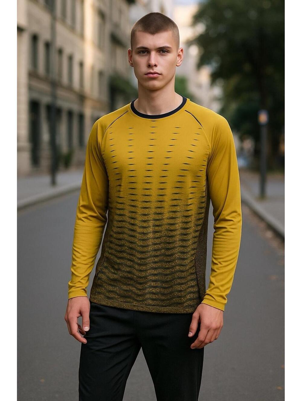 Xersion Yellow Workout Athletic Long Sleeve Shirt Men’s XL